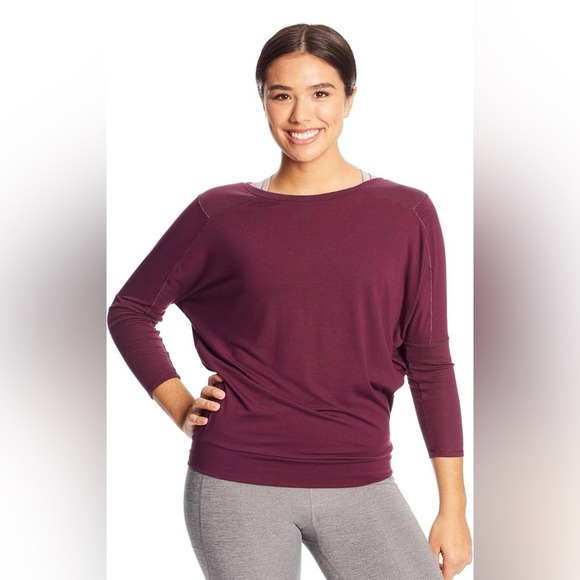 C9 Champion Women's Long Dolman Sleeve Open Back Top, Dark Berry Purple, Small - Picture 2 of 16